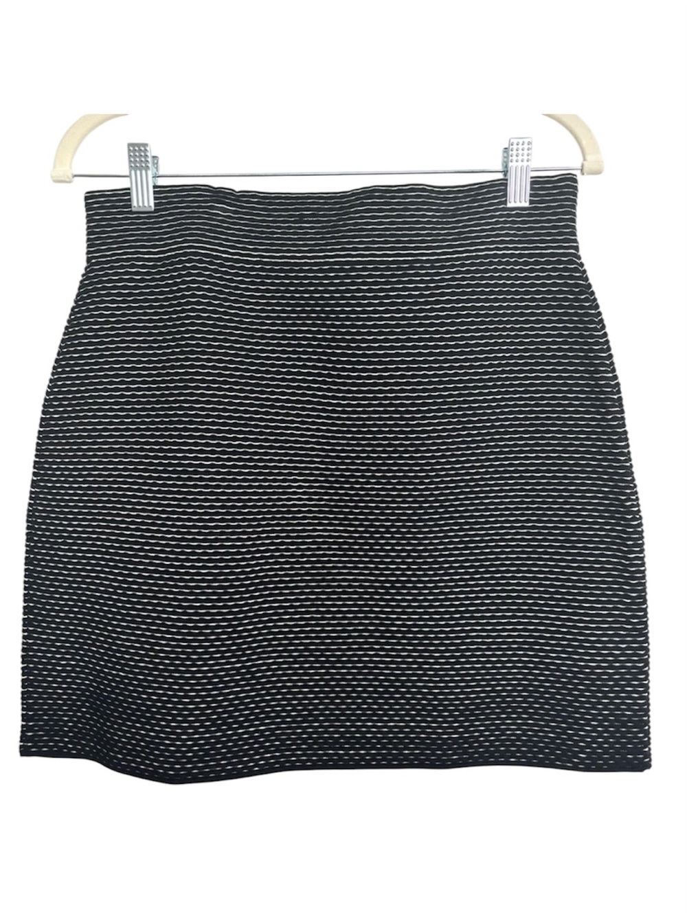 Theory Black & White Textured Stripe Pencil Skirt Women’s Large Preppy Classic
